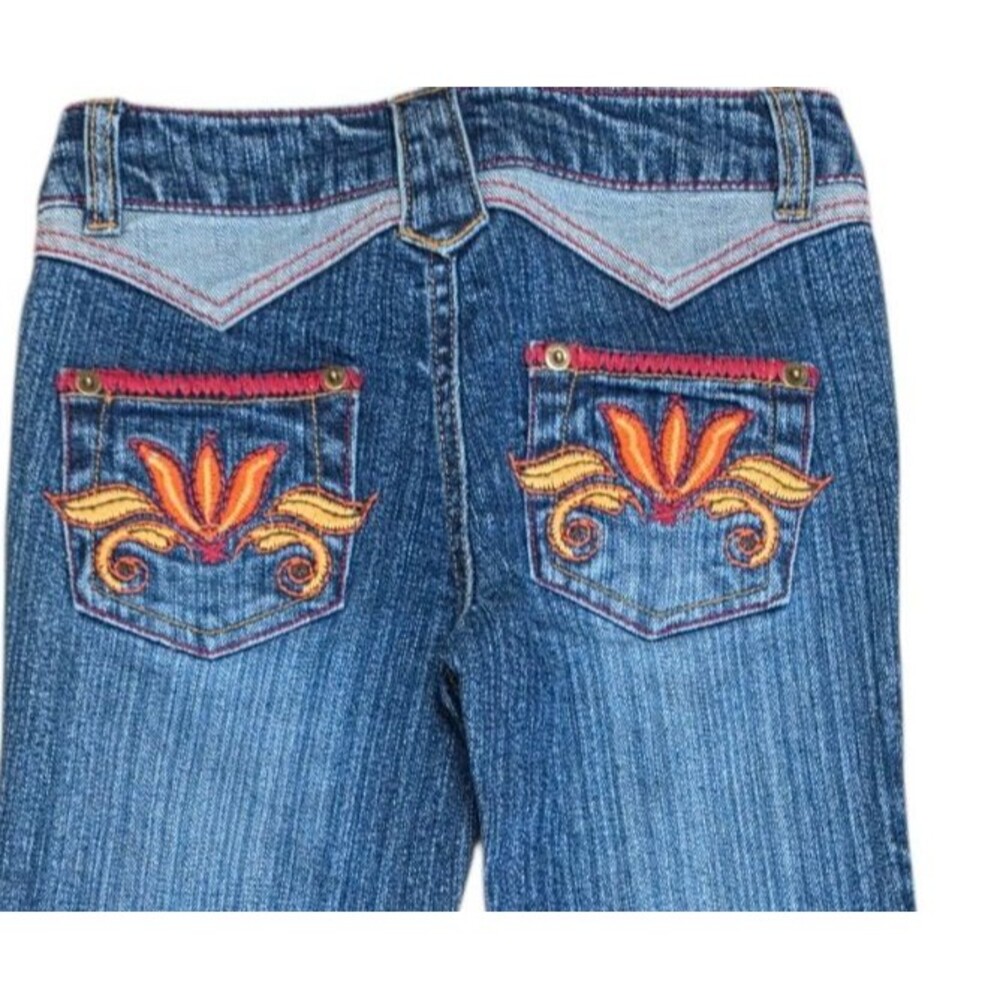 Y2K Mary-Kate & Ashley Jeans Size 7 Boot Cut Embroidered Boho Western New W Tags - Picture 6 of 7